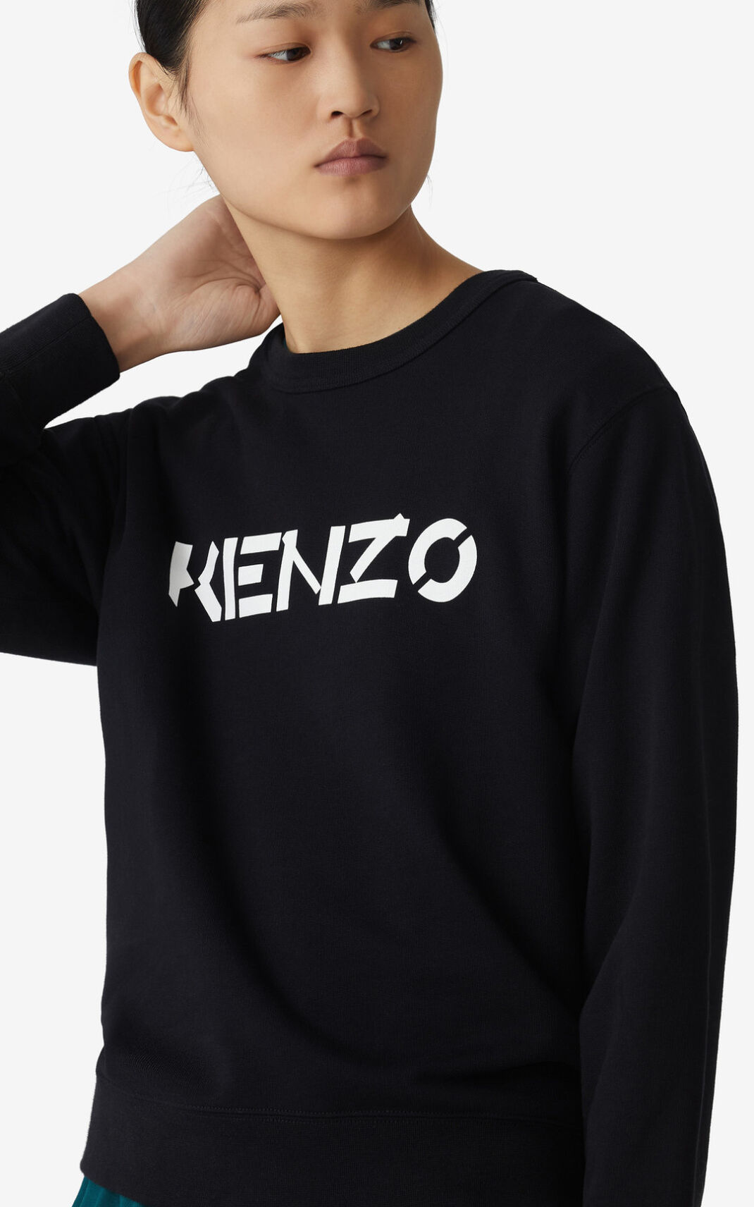 Kenzo Logo Sweatshirt Black For Womens 4579TYEAW